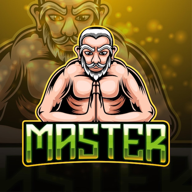 Master esport mascotte logo ontwerp