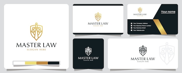 Master law, shield, safety, logo design inspiration