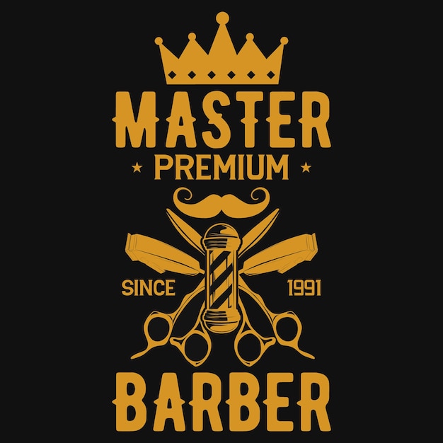 Master premium barber t-shirt design