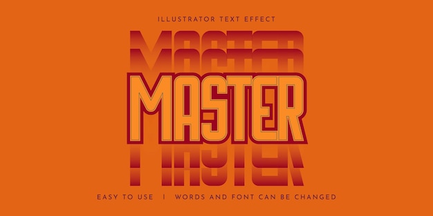 Master Shadow illustrator bewerkbaar teksteffect sjabloonontwerp