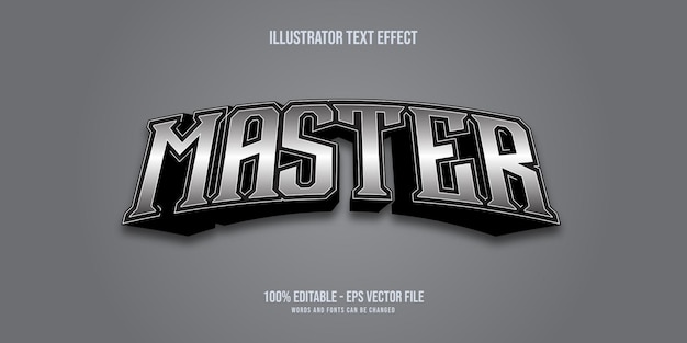 master silver text style effect