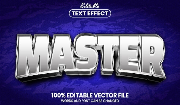 Master text, font style editable text effect