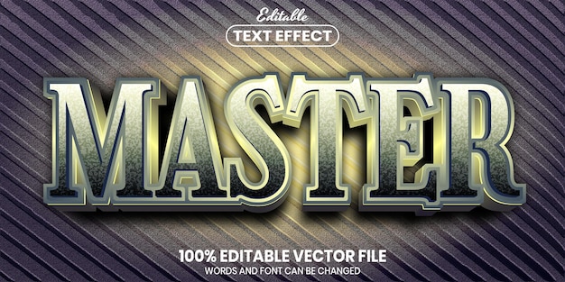 Vector master text, font style editable text effect