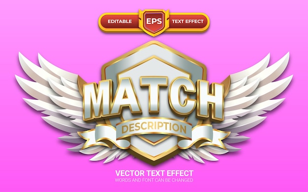 Match 3d Logo with Editable Text Effect and Golden Style