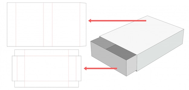 Match box die cut template