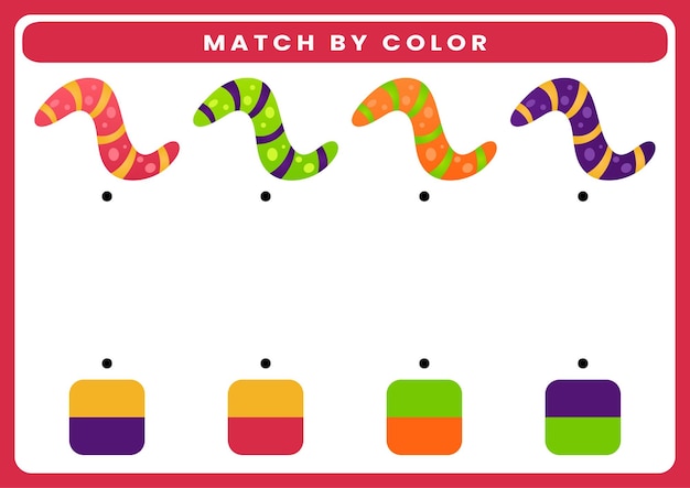 Match by color theme halloween worksheet for kids