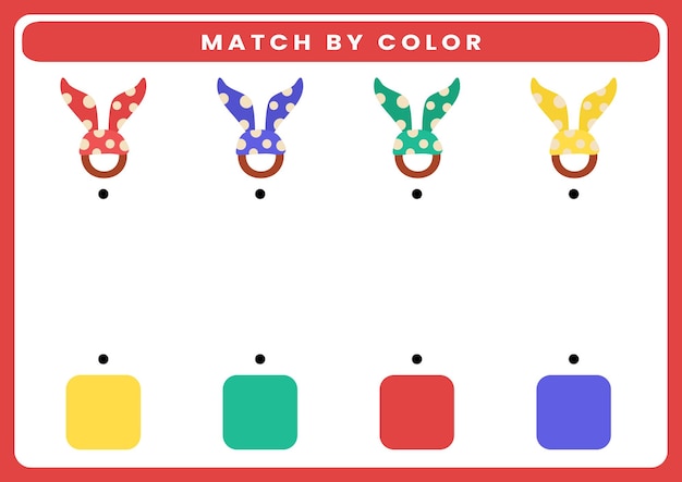 Match by color worksheet for kids