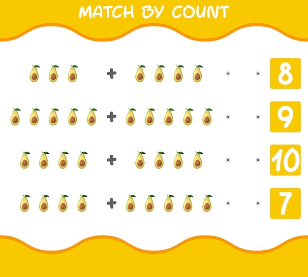 Match by count of cartoon avocados