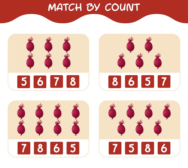 Match by count of cartoon beetroots