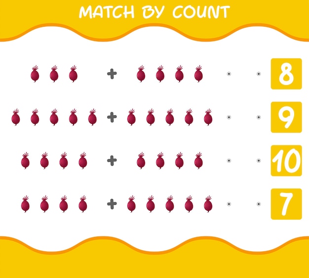 Match by count of cartoon beetroots