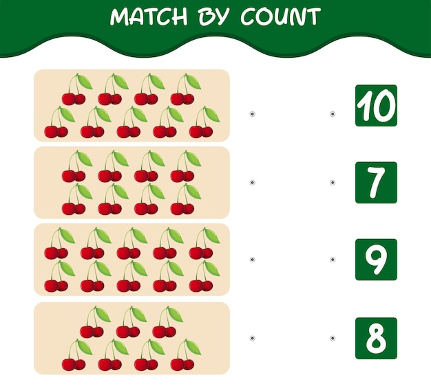 Match by count of cartoon cherrys