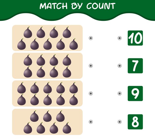 Match by count of cartoon figs. match and count game. educational game for pre shool years kids and toddlers