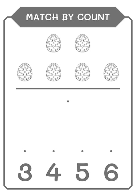 어린이 벡터 일러스트 인쇄용 워크 시트를위한 부활절 달걀 게임의 수로 일치