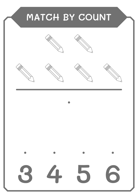어린이를 위한 연필 게임의 수로 일치 벡터 일러스트 인쇄용 워크시트