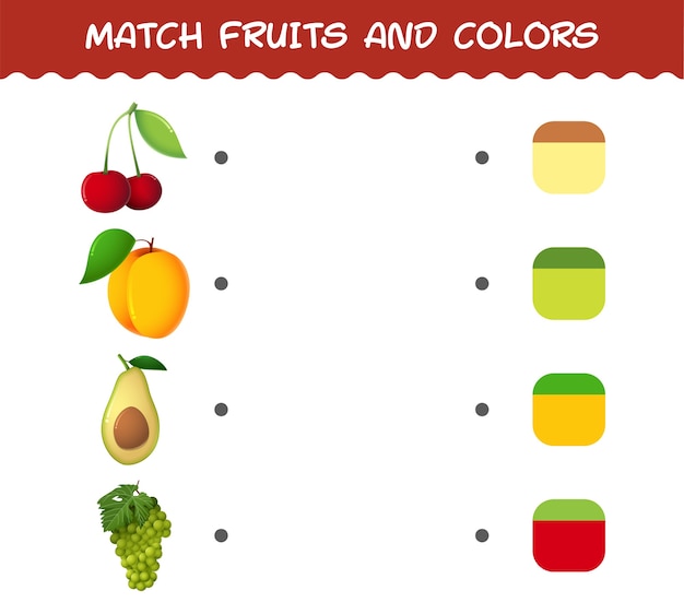 Подберите мультяшные фрукты и цвета