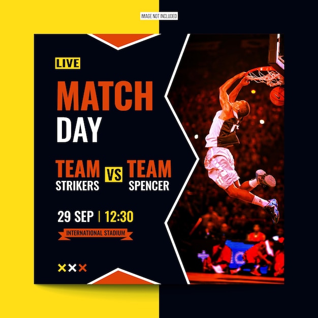 Vector match day social media post and banner design template vector