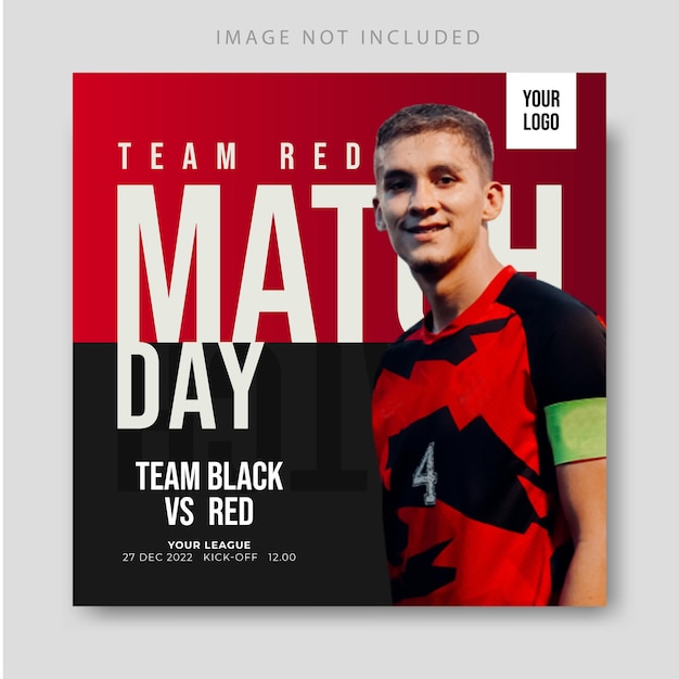 Vector match day social media post