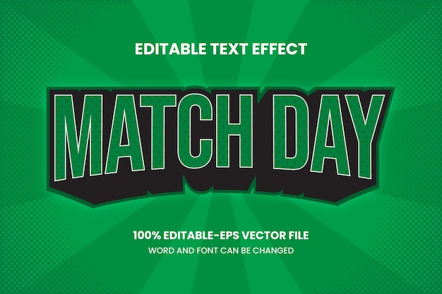 Match day text effect