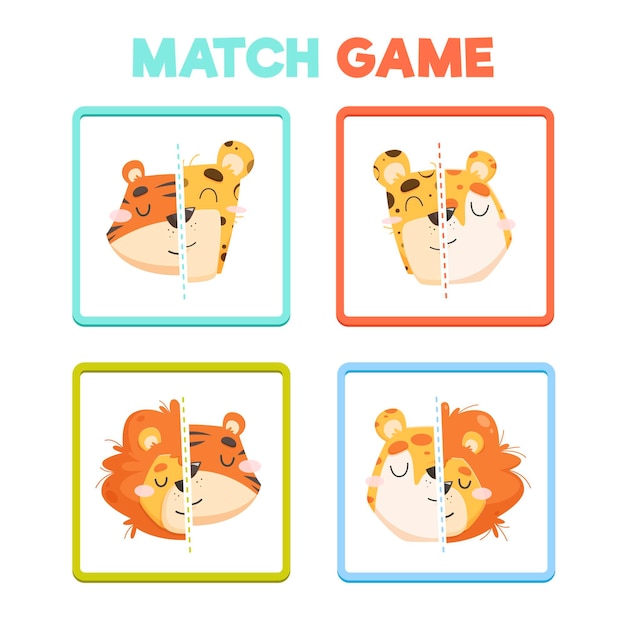 Vettore match game per bambini