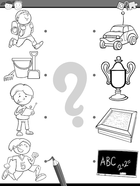 match items coloring page