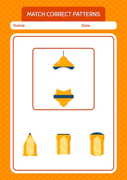 Игра «подбери образец» с листом «арабский фонарик» для детей дошкольного возраста.