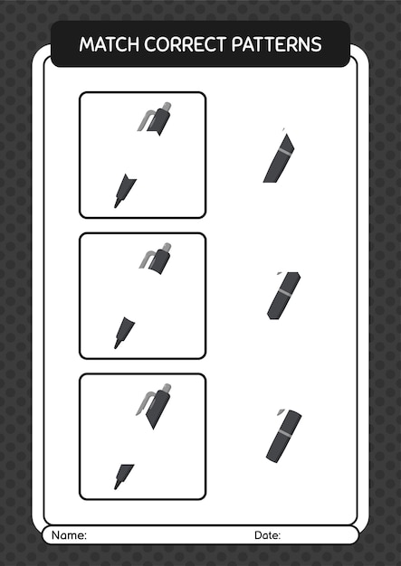 Игра с шаблоном соответствия с листом с ручкой для детей дошкольного возраста, лист активности для детей