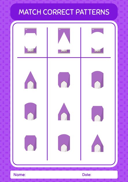 Игра «подбери образец» с листом молитвенного коврика для детей дошкольного возраста.