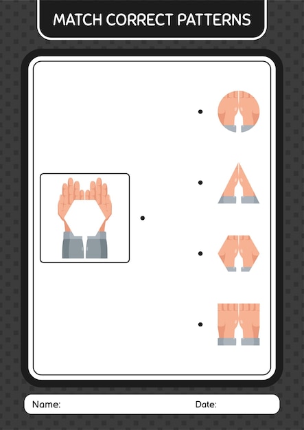 Игра с шаблоном соответствия с молитвенным листом для детей дошкольного возраста