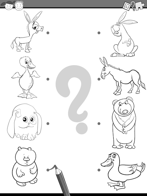 match pictures coloring page