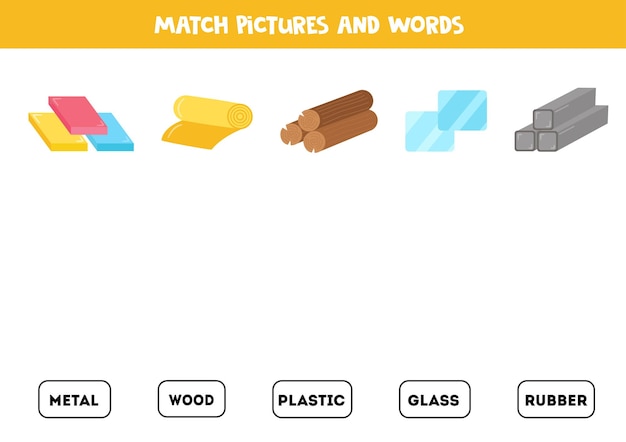 Abbina immagini e parole puzzle logico per bambini