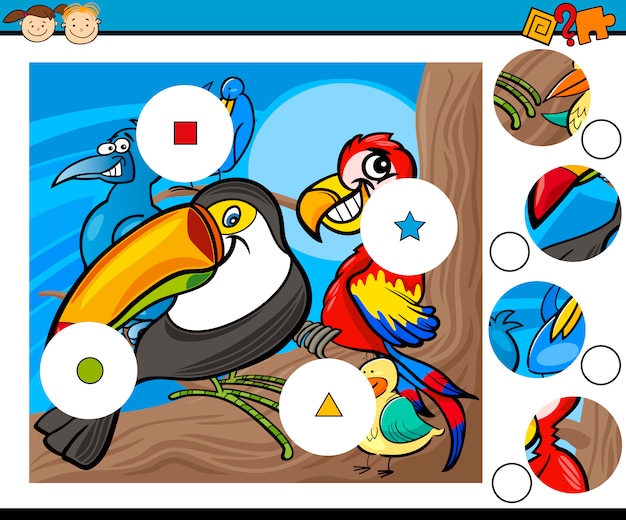 Vector match pieces game cartoon