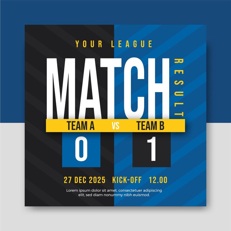 Vector match result social media post