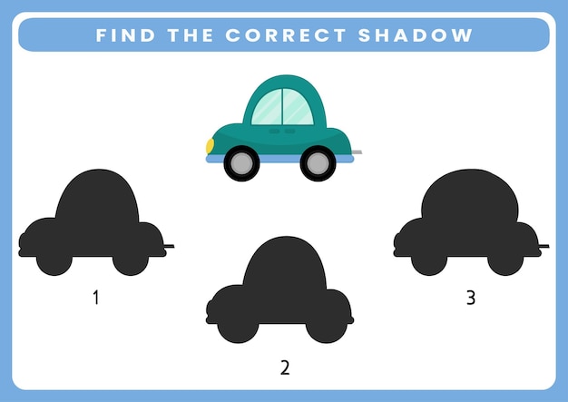 Match the shadow worksheet for kids