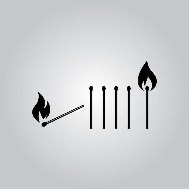 Match sign Fire symbol icon Flame concept Stock vector illustration