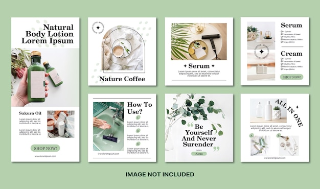 matcha beauty product social media post template