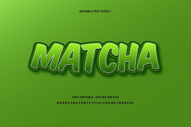 Matcha Editable Text Effect Emboss Cartoon Style