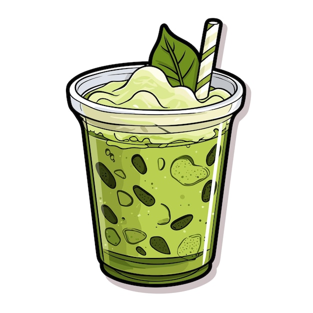 Vector matcha latte illustratie vector