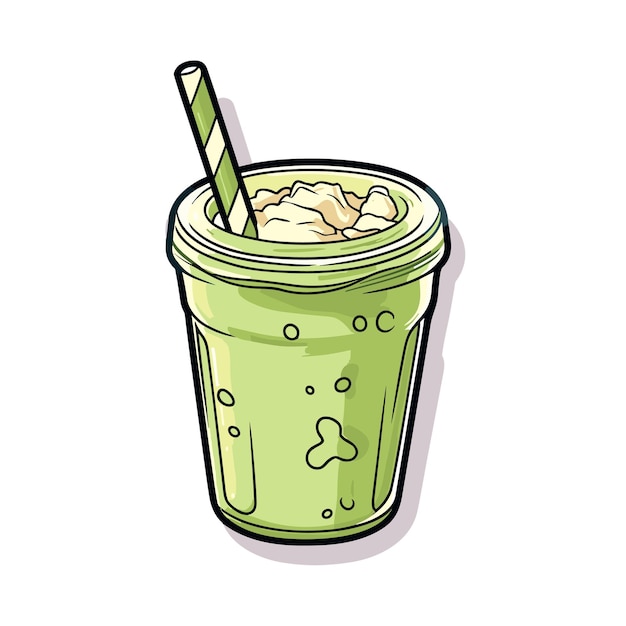 matcha latte illustration Vector