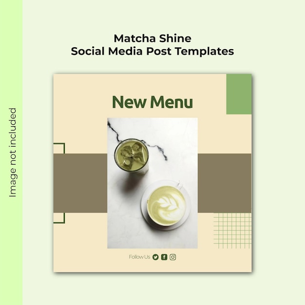 Matcha shine - Postsjablonen voor sociale media