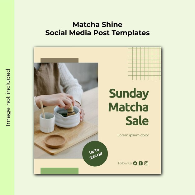 Matcha shine - Postsjablonen voor sociale media