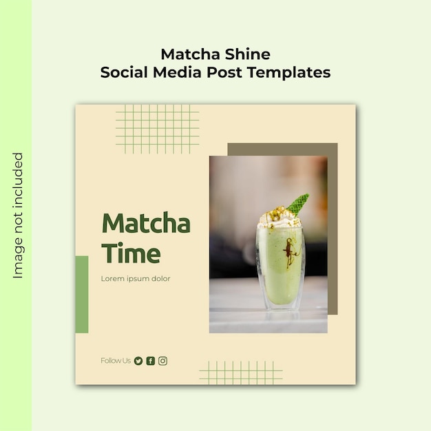 Matcha shine - Postsjablonen voor sociale media