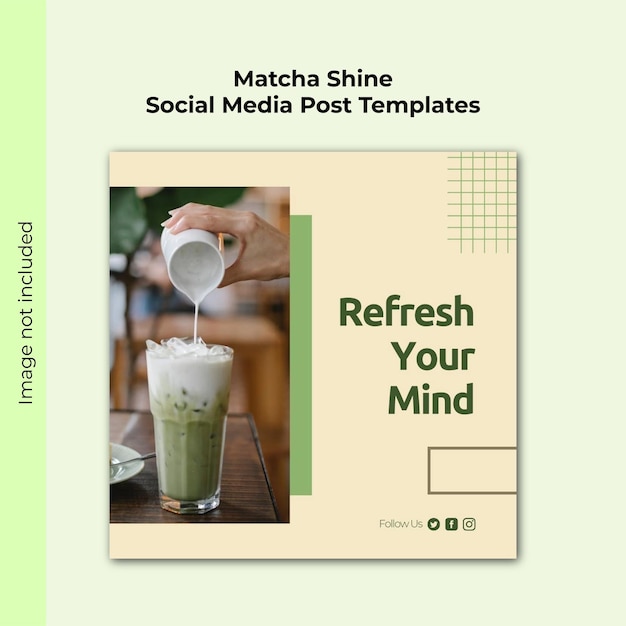 벡터 matcha shine - 소셜 미디어 게시물 템플릿