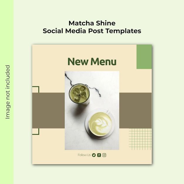 벡터 matcha shine - 소셜 미디어 게시물 템플릿