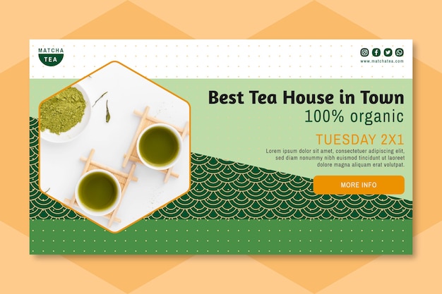 Vector matcha tea  banner template