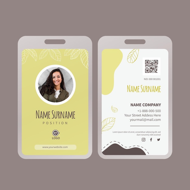 Vector matcha tea id card template