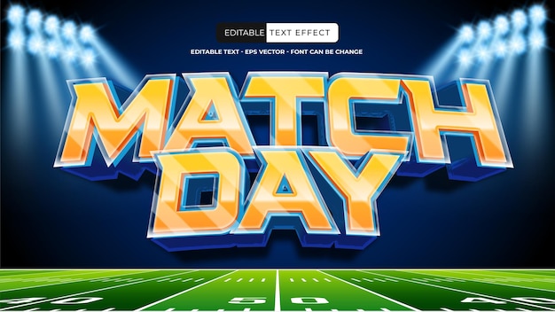 Vector matchday editable text effect style