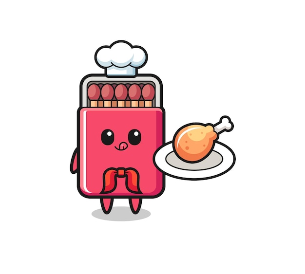 matches box fried chicken chef cartoon character
