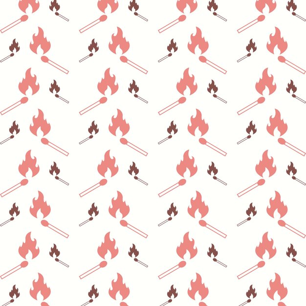 Matches icon pink repeating trendy pattern beautiful vector illustration background