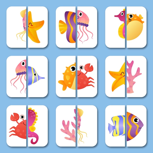 Matching Card Sea Animal