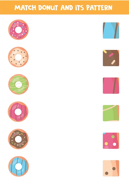 Matching game of donuts and their patterns.